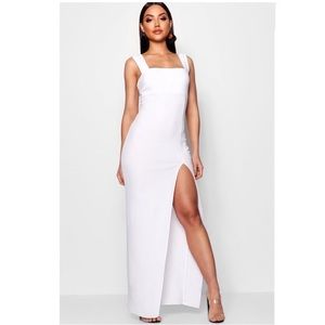 White Maxi Dress with Thigh Slit